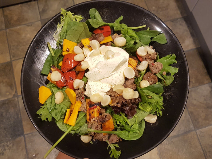 Meatball & Macadamia Salad - Keto Friendly